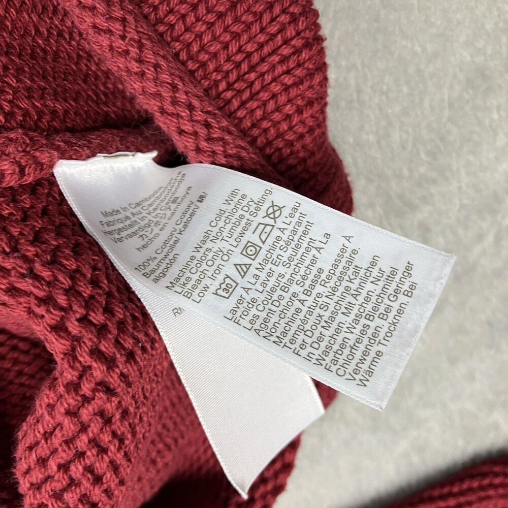 J Crew Sweater Mens XS Red 1988 Rollneck Cotton Minimalist Coastal Spring BW186 - Picture 7 of 10